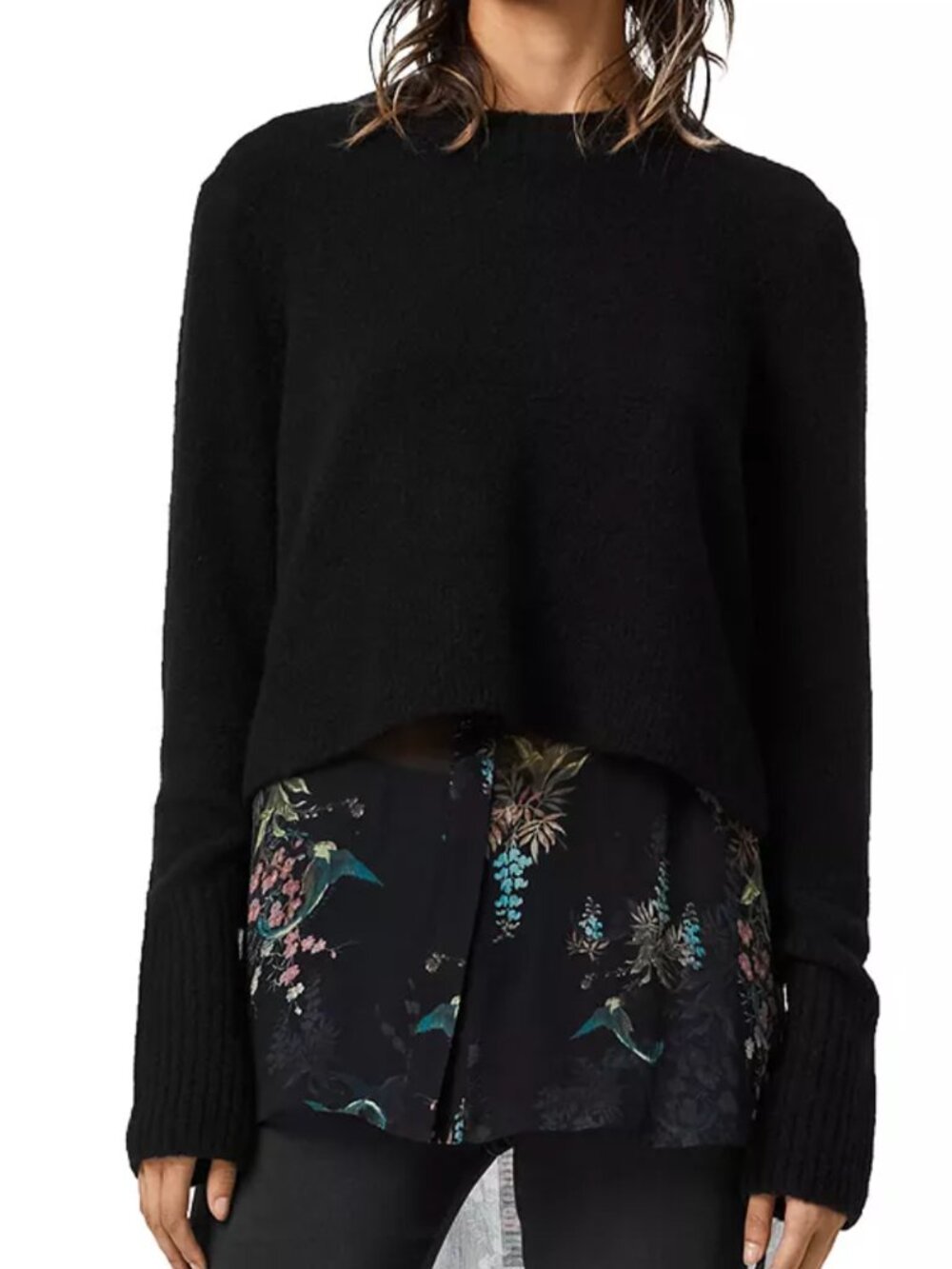 All Saints Tierney Melisma Layered Look Sweater